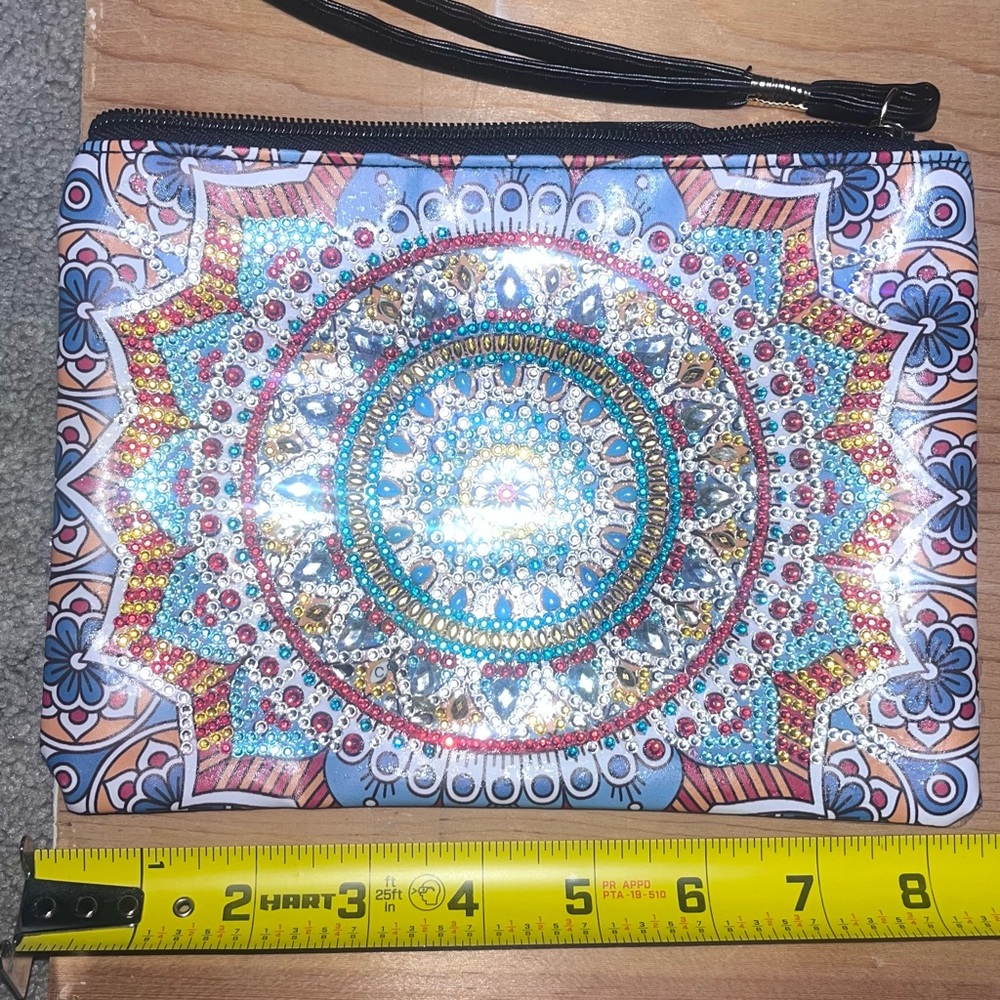 Vibrant Mandala Wristlet Clutch